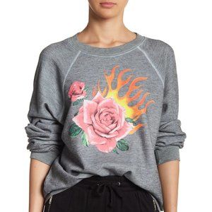 NWT Wildfox Flaming Rose Sweatshirt s